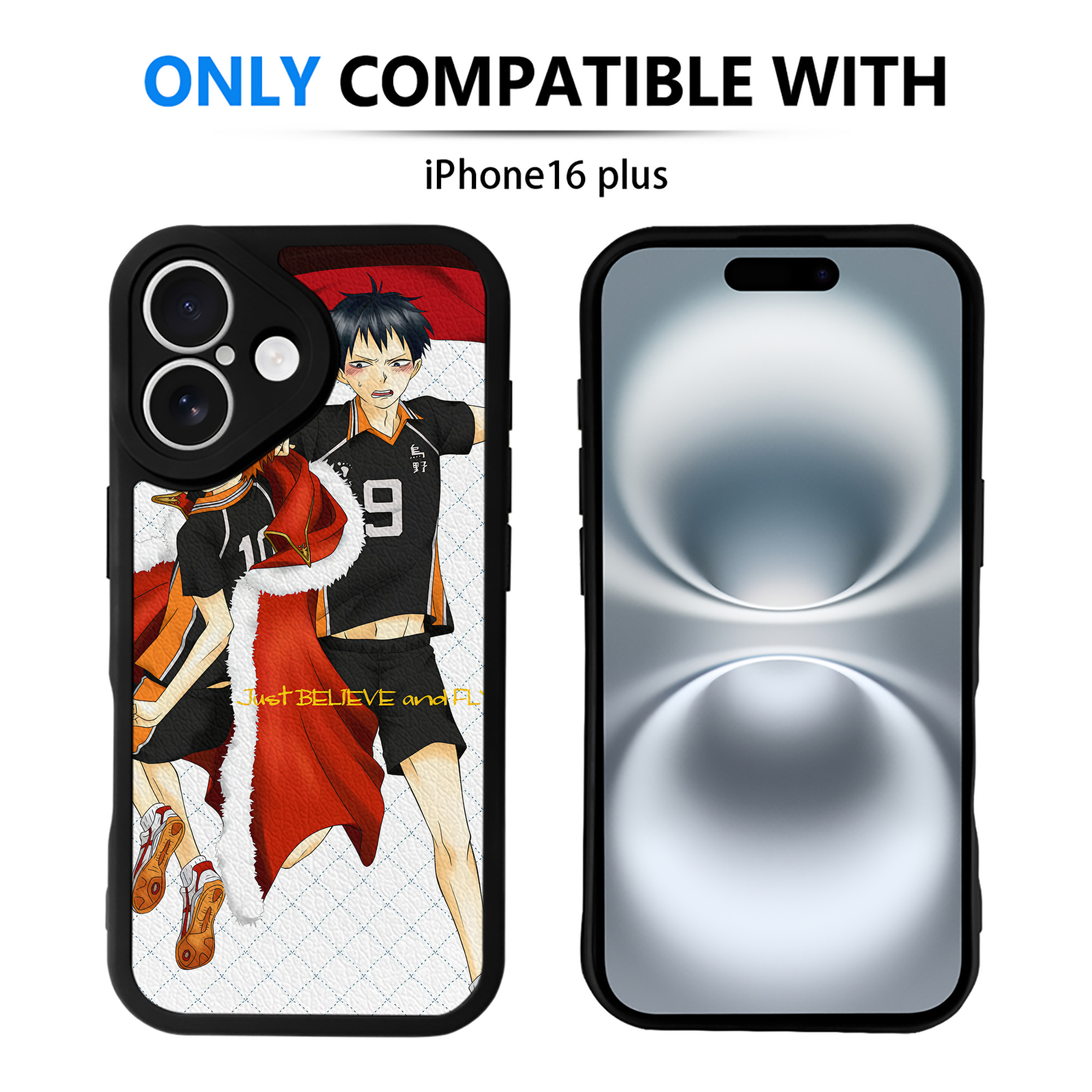 （画像用） ハイキュー!! Haikyu!! 【iPhone 16シリーズ対応】シリコンスマホケース（レザー調） 材質：シリコン